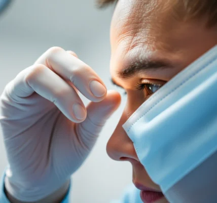 Experienced specialist performing Oberlidstraffung Zürich to enhance a patient’s youthful appearance with a precise, gentle technique.