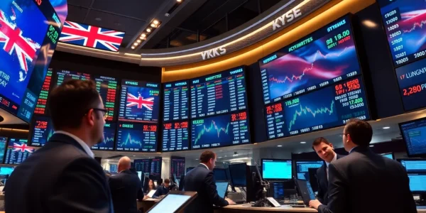 Up-to-date UK Stock Market News highlights with traders analyzing stock charts on digital screens