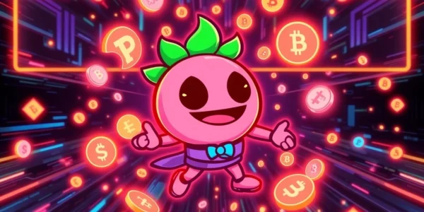 Pepe Meme Coin logo with vibrant colors and engaging crypto-themed background for digital marketing